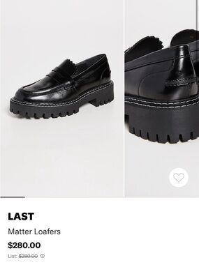 LAST Matter Black Leather Platform Loafers - Size 38